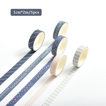 5pcs/set 10mmx2m Simple Grids Series Cute Washi Tape-JournalTale