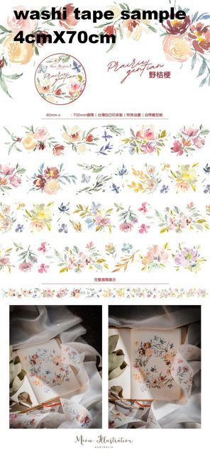1 Loop Taiwan Meow Collection Floral Washi PET Tape-JournalTale