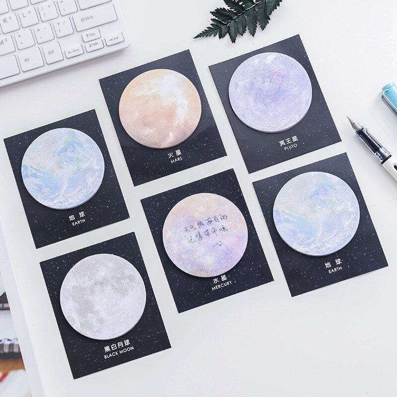 1X Starry Planet Series Round Shape Memo Pad-JournalTale