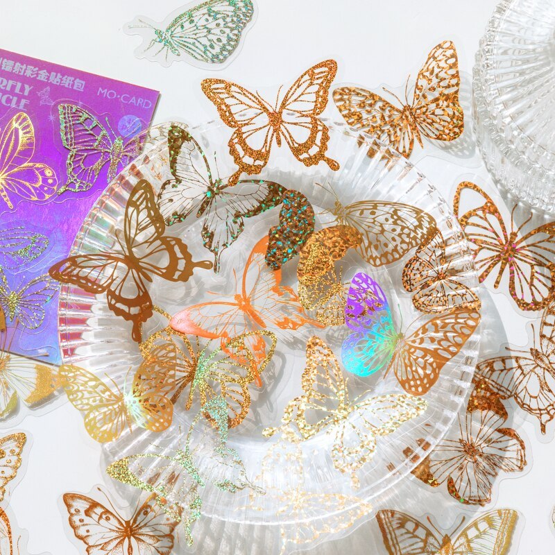 45pcs Flash Magic Astrolabe golden Laser Stickers-JournalTale