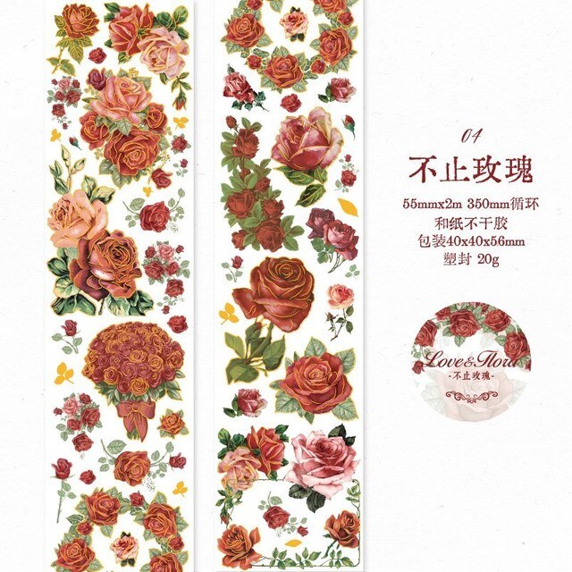 Sunflower Rose Series Washi Tape Washi Masking Tape-JournalTale
