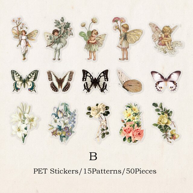 30pcs/pack Butterfly Stickers Waterproof PET Scrapbooking-JournalTale