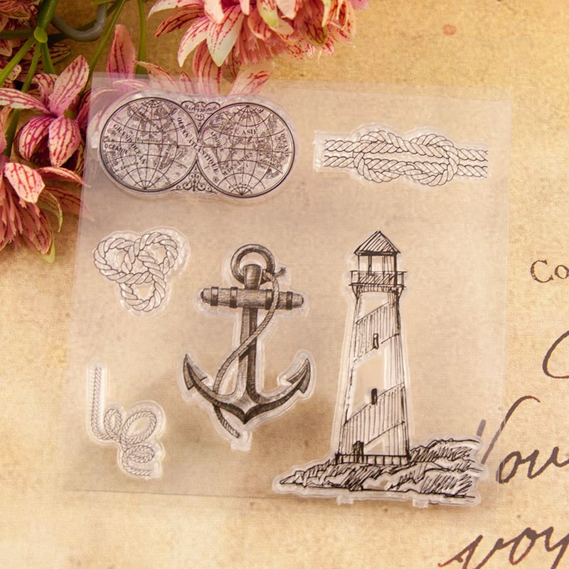 Anchor Clock Map Clear Stamps for Card Making Scrapbooking-JournalTale