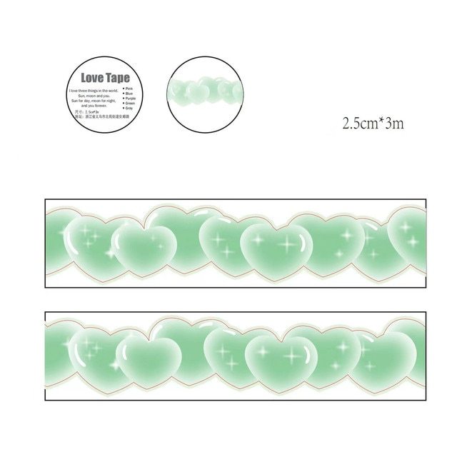 Love Heart Special Landscaping Washi Tape-JournalTale