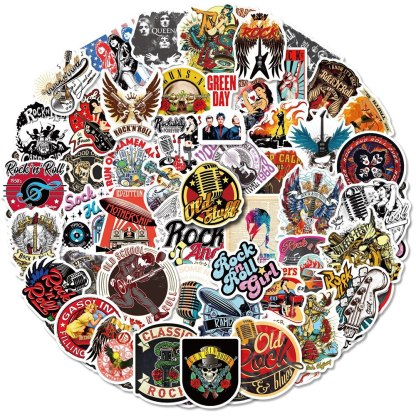 50pcs Rock Vintage Stickers For Laptop Stationery-JournalTale