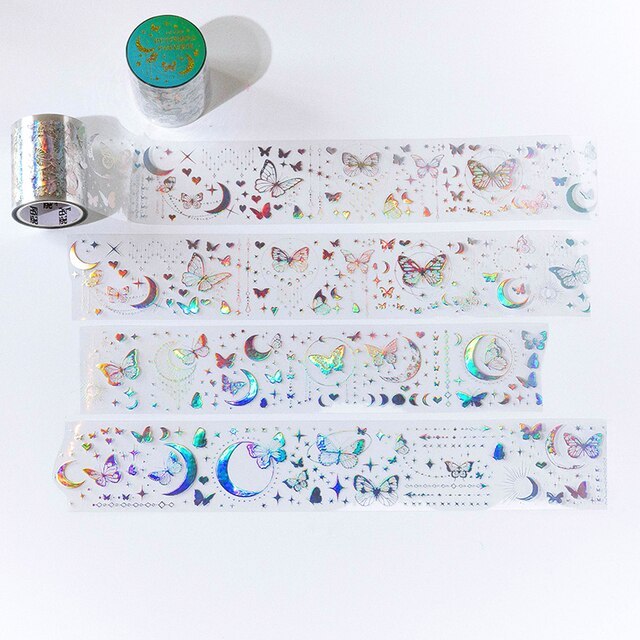 5cm x 5m Laser Galaxy Masking Washi Tape Decorative-JournalTale