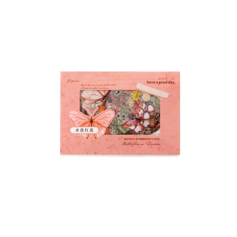 30Sheets Butterfly Stickers PET Material Handbook-JournalTale