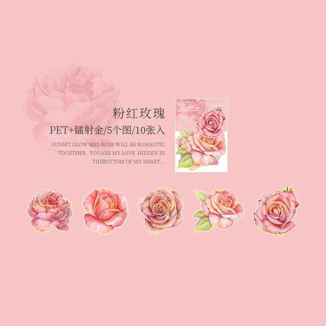 10pcs/lot Scrapbook Stickers blooming Flower-JournalTale