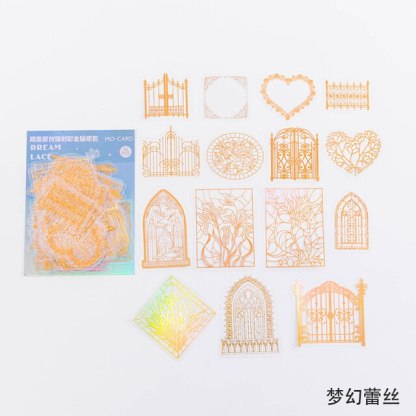 45pcs Flash Magic Astrolabe golden Laser Stickers-JournalTale