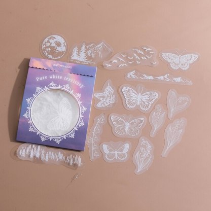 30pcs/pack PET Transparent Stickers Lace Series Scrapbook-JournalTale