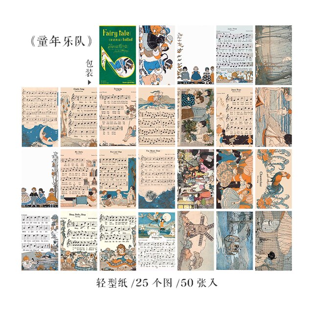 50pcs/lot Memo Pads Material Paper fairy Scrapbooking-JournalTale