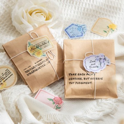 30pcs/lot Rose&#39;s Letter Stickers Rose Boarder Sticky-JournalTale