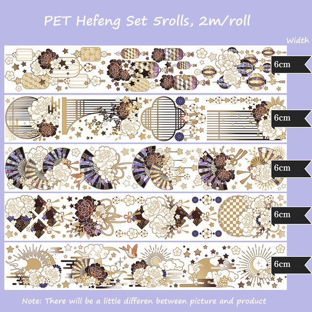 PET Colored Set Washi Tape Flower Fruit Delicacy Washi Set-JournalTale