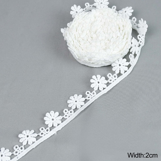 5Yards White Lace Trim Ribbon Lace Tape-JournalTale