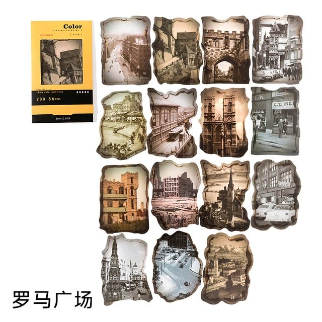 Vintage Old Photo Studio Theme Burning Edge Sticker-JournalTale