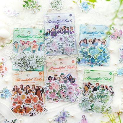 40pcs/1lot Scrapbook Sticker Vintage Flower Picking-JournalTale