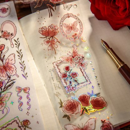 60mm*2m/Roll Vintage Flower PET Tape-JournalTale