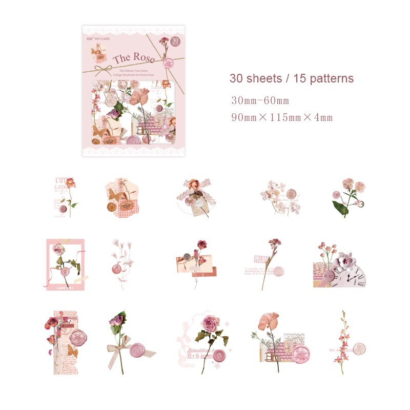 30pcs/1pack Stationery Stickers Vintage Character Series Stickers-JournalTale