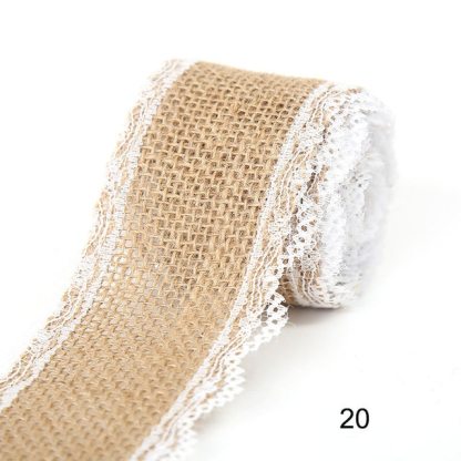 2M 5CM Natural Jute Burlap Rolls with Lace-JournalTale