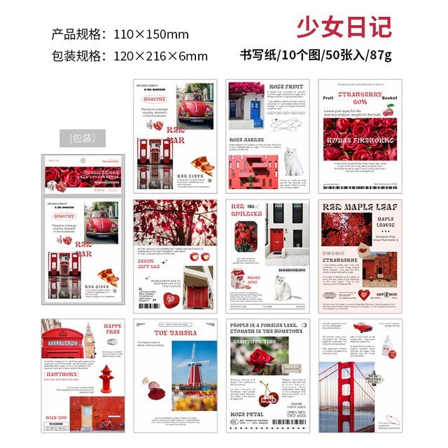 50pcs/lot Memo Pads Material Paper Island-JournalTale