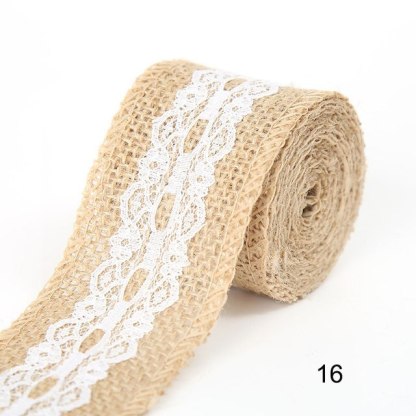 2M 5CM Natural Jute Burlap Rolls with Lace-JournalTale