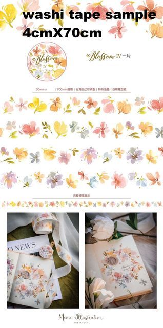 1 Loop Taiwan Meow Collection Floral Washi PET Tape-JournalTale