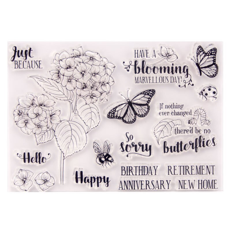 Spring Flowers Leaves Clear Rubber Stamps Scrapbooking-JournalTale