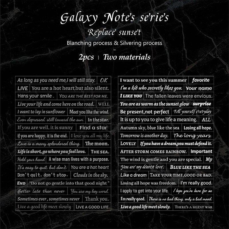 2 Sheets Galaxy Notes Series Vintage English Sticker-JournalTale