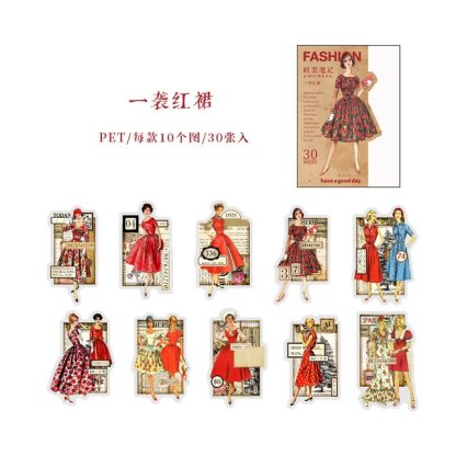 30pcs/1lot Stationery Sticker Ladies Fashion-JournalTale