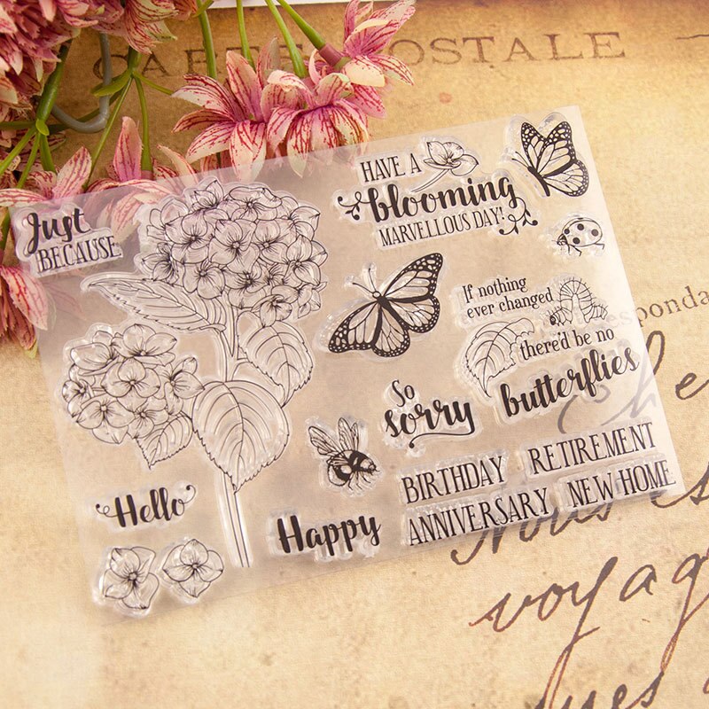 Spring Flowers Leaves Clear Rubber Stamps Scrapbooking-JournalTale