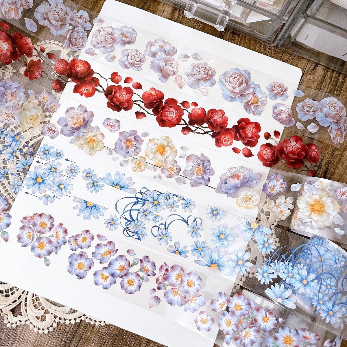 PET Colored Set Washi Tape Flower Fruit Delicacy Washi Set-JournalTale