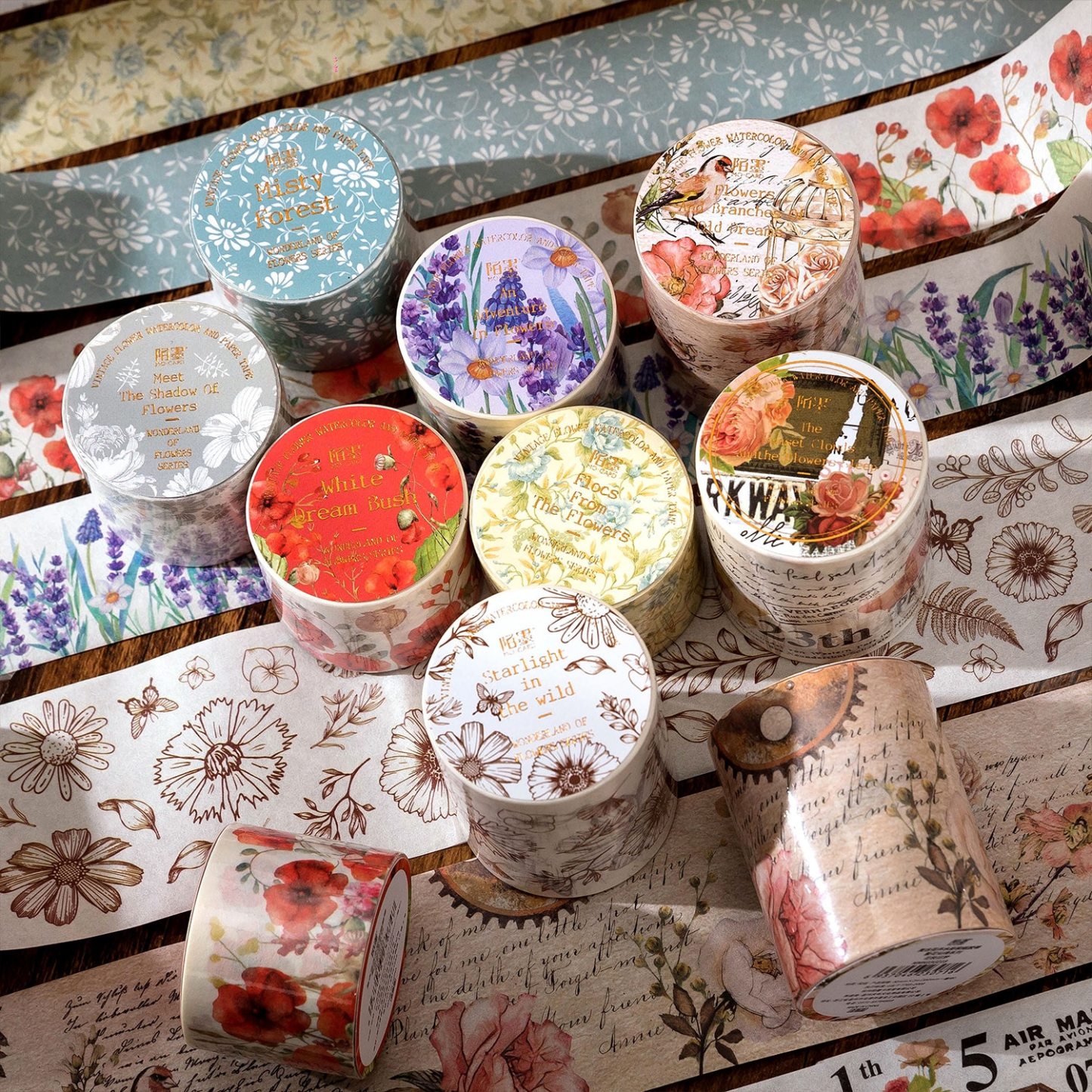30mm/50mm*2m Vintage Plant Flowers Washi Tapes-JournalTale