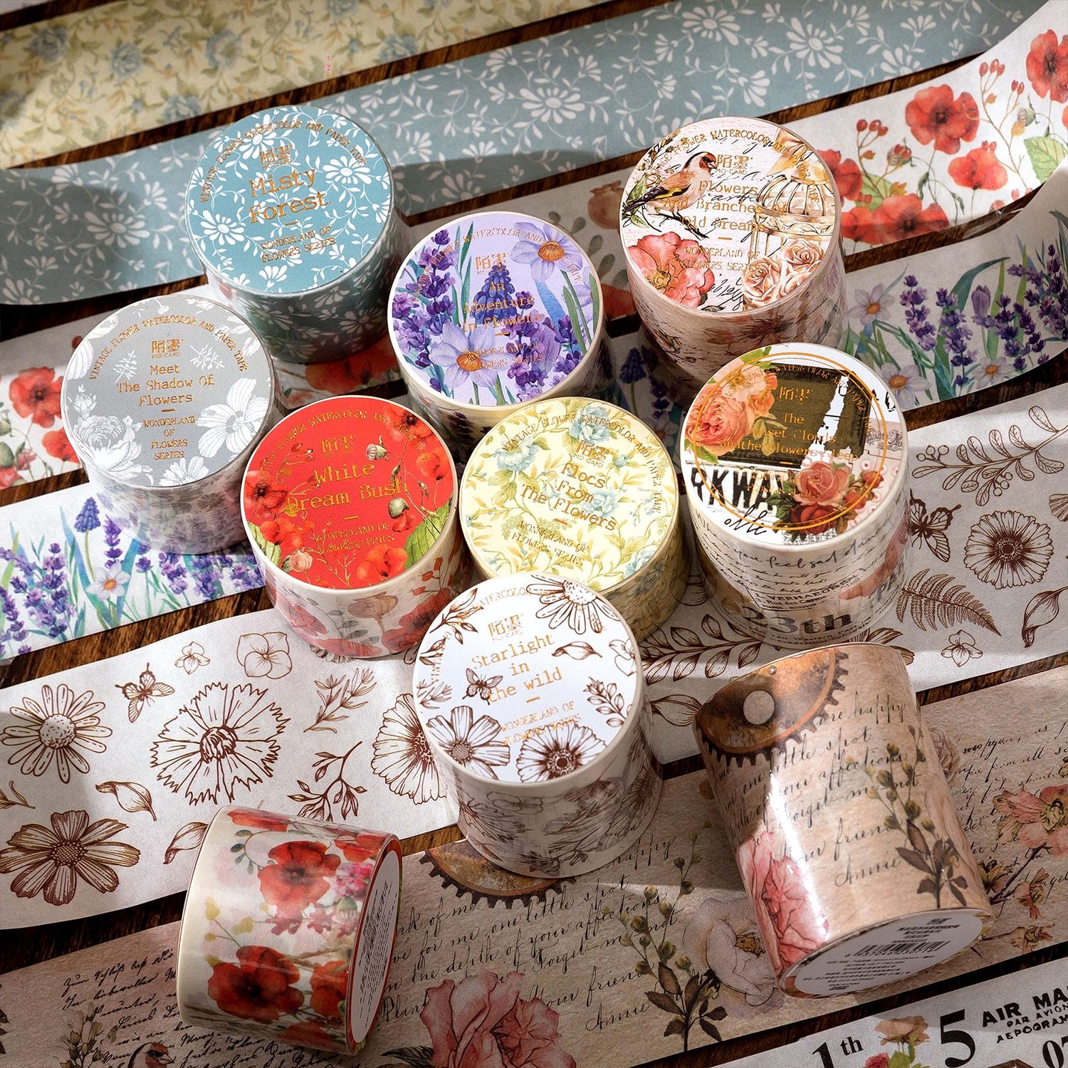 30mm/50mm*2m Vintage Plant Flowers Washi Tapes-JournalTale