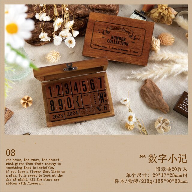 Vintage Alphabat Numbers Stamp Set Creative Retro Seal-JournalTale