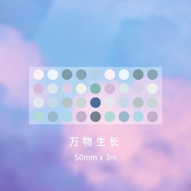 50mm*3m Color Dots Decorative Adhesive Washi Tape-JournalTale