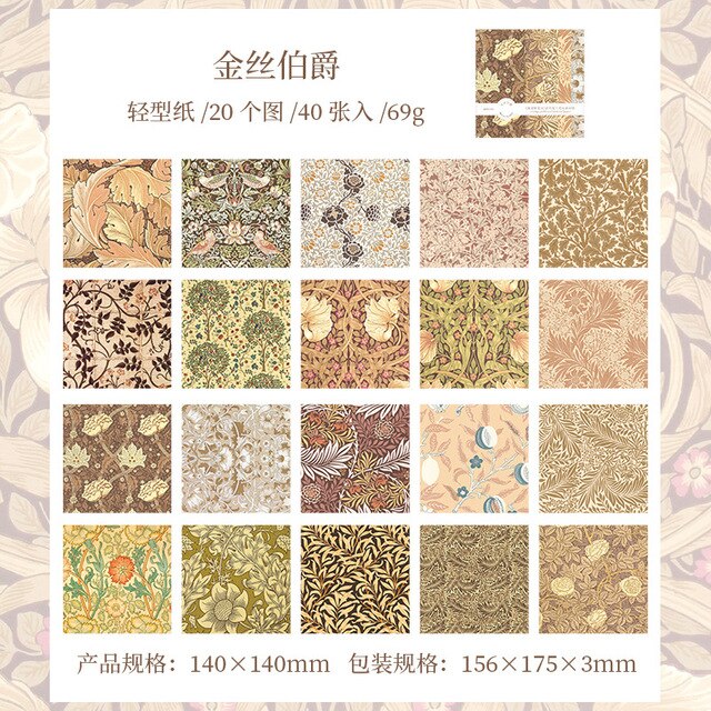 40pcs/lot Memo Pads Material Paper Vintage Garden-JournalTale