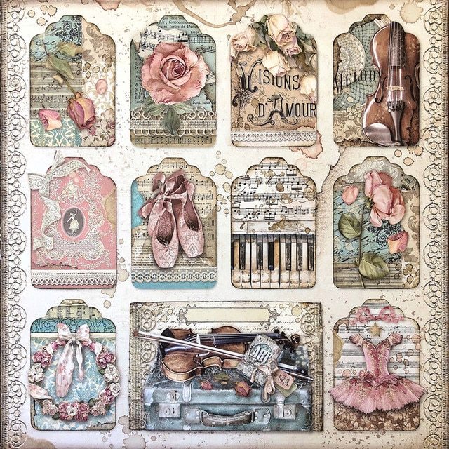 Vintage Ballet Elegance Stickers Crafts And stickers book-JournalTale