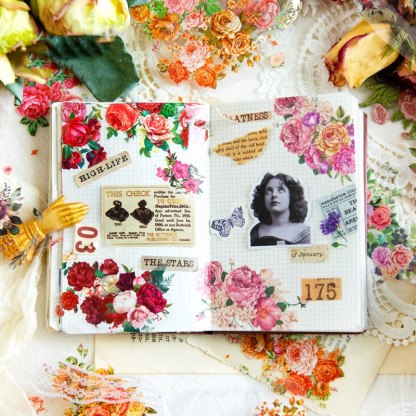 75mm*2m Aesthetics PET Tape Floral Tape DIY Scrapbooking Decor Tapes-JournalTale