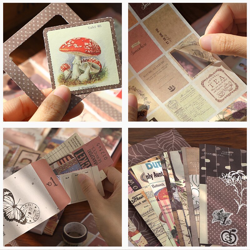 155Pcs/Set Vintage Aesthetic Stickers Collage Material Paper-JournalTale