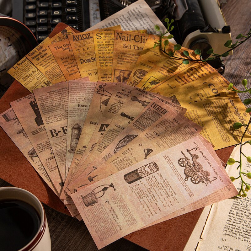 30sheets Daily Paper Vintage Text Material Paper -JournalTale