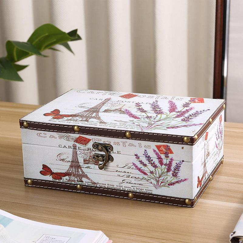 British Style Wooden Storage Box With Lock Vintage Storage Box-JournalTale
