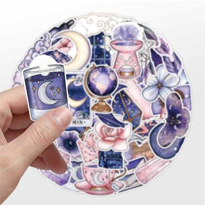 10/30/50pcs Cute Magic Witch Moon Gothic Aesthetic Stickers-JournalTale