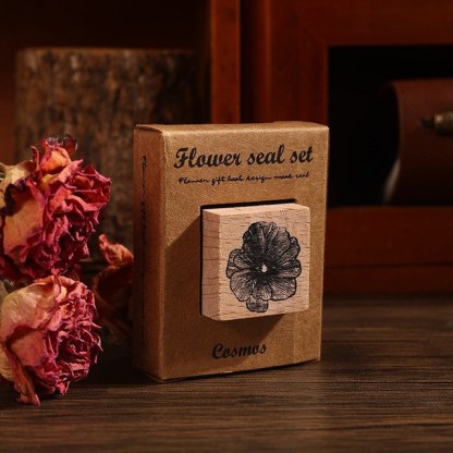 Wood Rubber Stamps Flower Decorative Rubber Stamp-JournalTale
