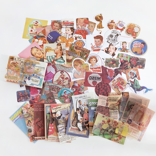 60pcs/boxed Vintage Boxed Stickers for Scrapbooking-JournalTale