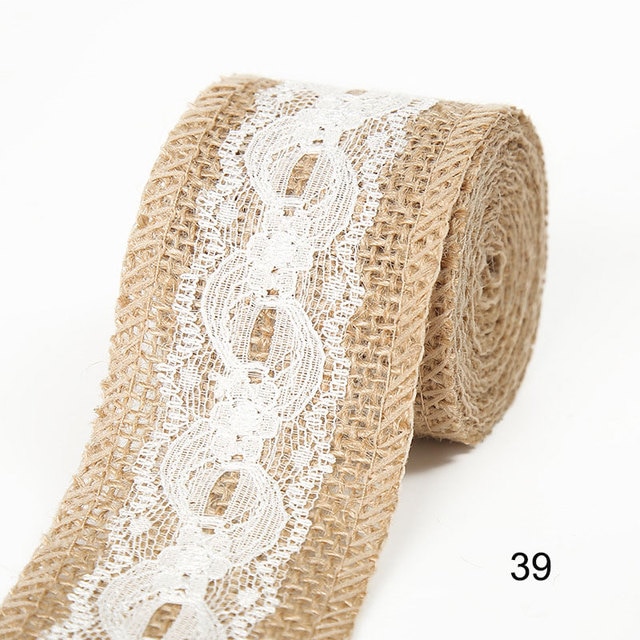 2M 5CM Natural Jute Burlap Rolls with Lace-JournalTale