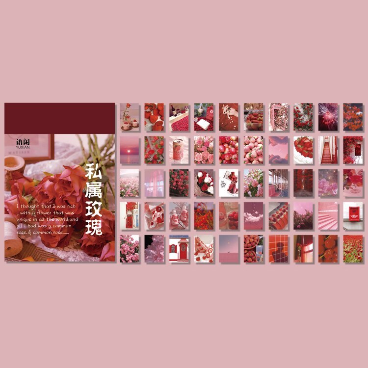 50 Sheets Natural Scenery Art Paintings Stationery Stickers Book-JournalTale
