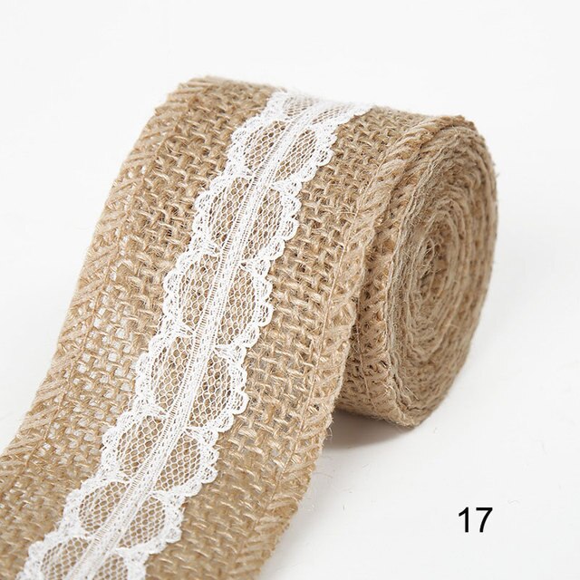 2M 5CM Natural Jute Burlap Rolls with Lace-JournalTale