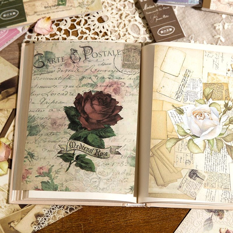 40 Unrepeated Large Size Vintage Material Paper Double-JournalTale