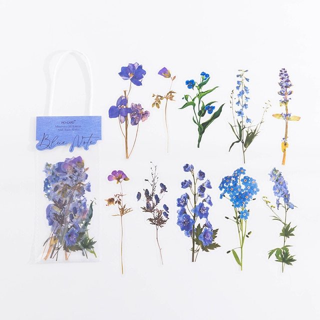 10pcs/pack Waterproof Plant Natural Flower Decorative Sticker-JournalTale