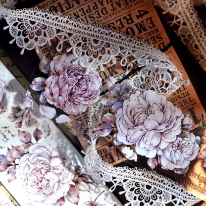 6 Meter Roll Austin Rose Flowers Washi Paper-JournalTale